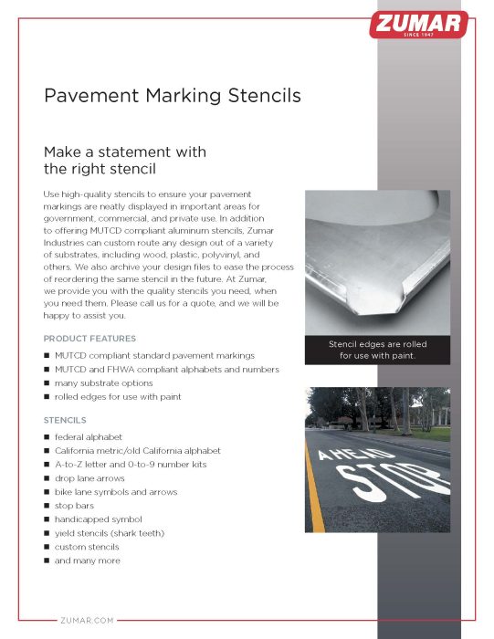 Pavement marking stencils