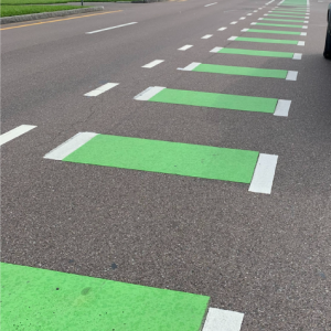 Preform bike lane markings
