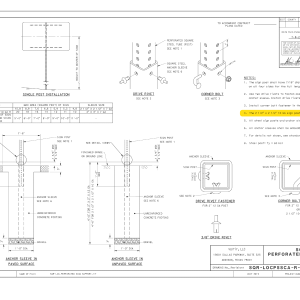 CA MASH TL-3 APPROVED POST. Technical drawing of sign post.