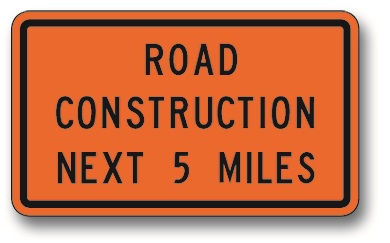 Road construction sign