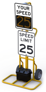 Dolly mounted driver feedback sign